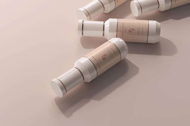 Cosmetic Plastic Bottles Mockup Psd