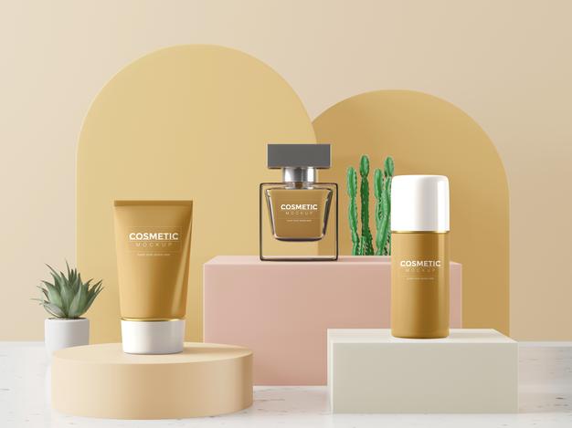 Cosmetic Product Packaging Mockup Psd