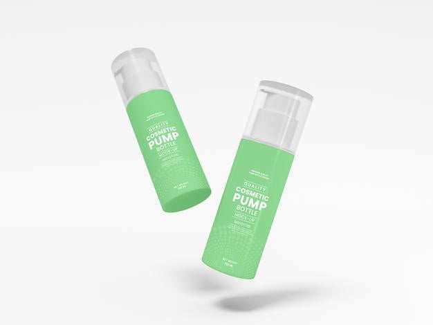 Cosmetic Pump Bottle Branding Mockup Psd