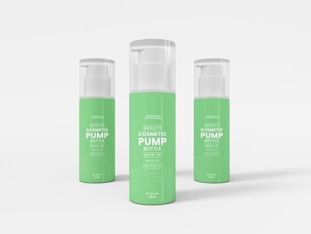Cosmetic Pump Bottle Branding Mockup Psd