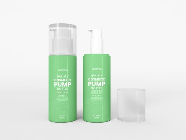 Cosmetic Pump Bottle Branding Mockup Psd