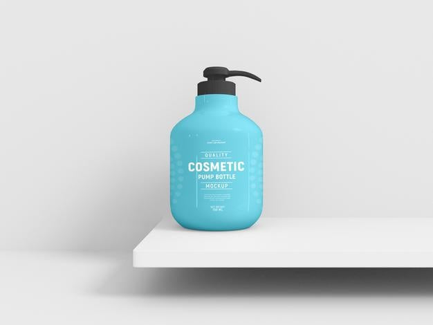 Cosmetic Pump Bottle Branding Mockup Psd