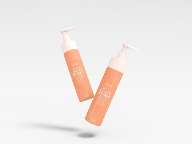 Cosmetic Pump Bottle Packaging Mockup Psd