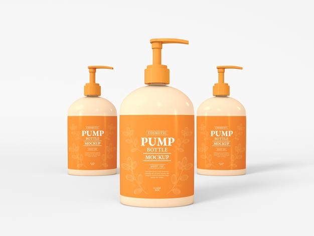 Cosmetic Pump Bottle Packaging Mockup Psd