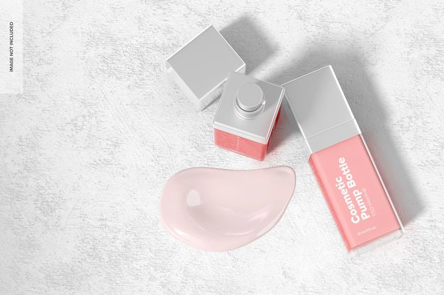 Cosmetic Pump Bottles Mockup, Top View Psd