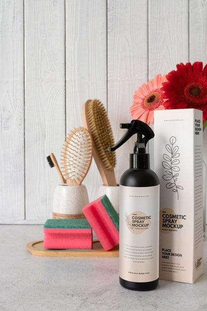 Cosmetic Spray Bottle Mock-Up Psd