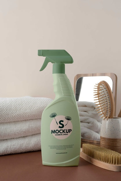 Cosmetic Spray Bottle Mock-Up Psd