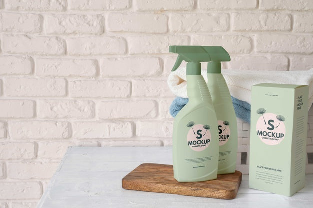 Cosmetic Spray Bottle Mock-Up Psd