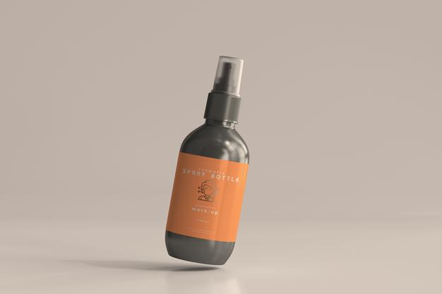 Cosmetic Spray Bottle Mockup Psd