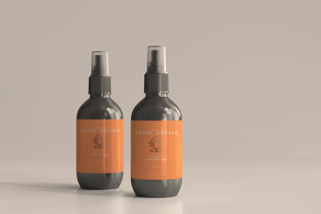 Cosmetic Spray Bottle Mockup Psd
