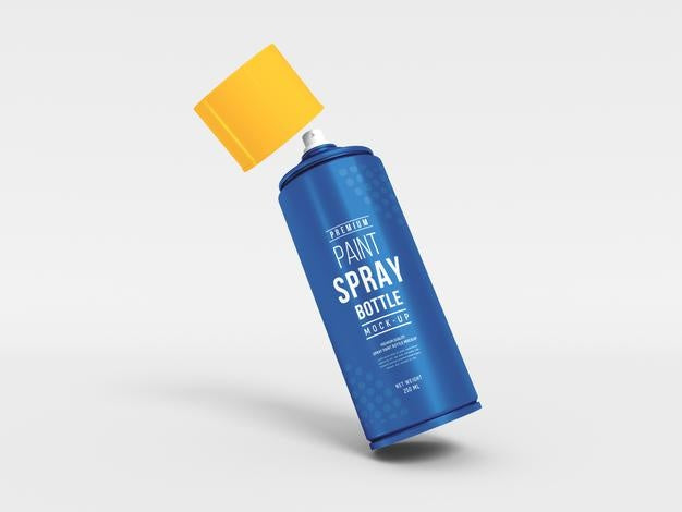 Cosmetic Spray Bottle With Box Mockup Psd