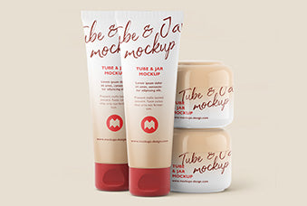 Cosmetic Tube And Jar Mockup