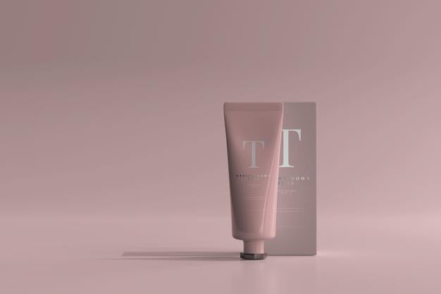 Cosmetic Tube With Box Mockup Psd