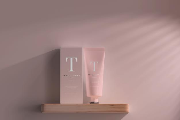 Cosmetic Tube With Box Mockup Psd
