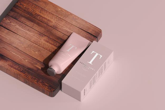Cosmetic Tube With Box Mockup Psd