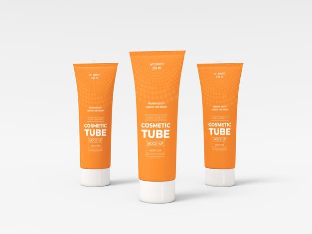 Cosmetic Tube With Box Mockup Psd