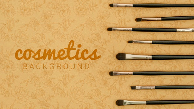 Cosmetics Background With Brushes Psd