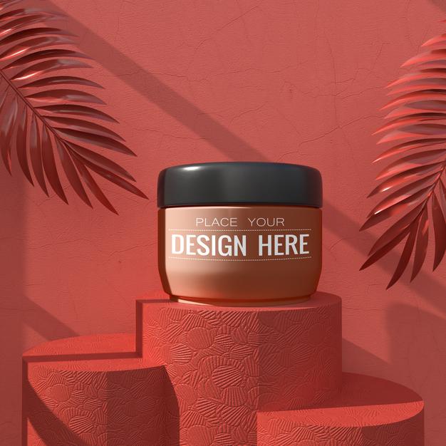 Cosmetics Branding Mockup. Package For Branding And Identity. Ready For Your Design Psd