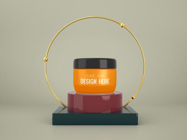 Cosmetics Branding Mockup. Package For Branding And Identity. Ready For Your Design Psd