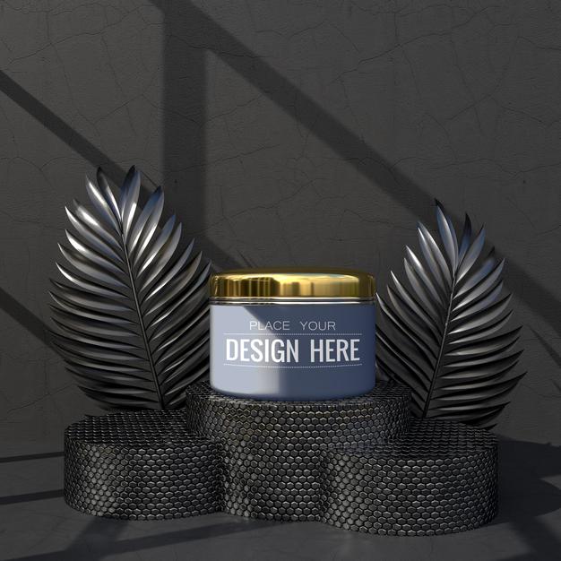 Cosmetics Branding Mockup. Package For Branding And Identity. Ready For Your Design Psd