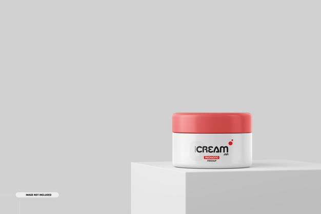 Cosmetics Cream Jar Bottle Mockup Psd