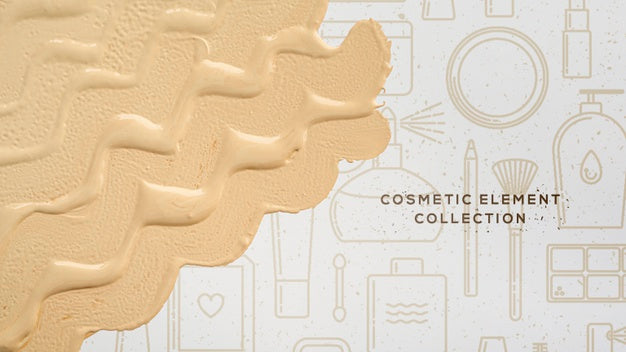 Cosmetics Elements With Foundation Psd