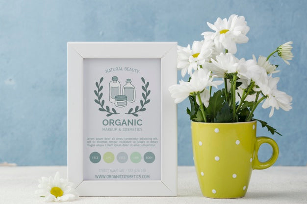 Cosmetics Mockup With Flowers Psd