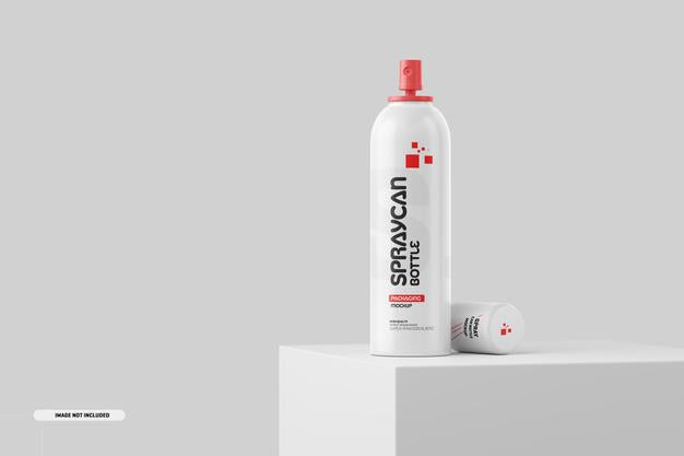 Cosmetics Spray Can Bottle Jar Mockup Psd