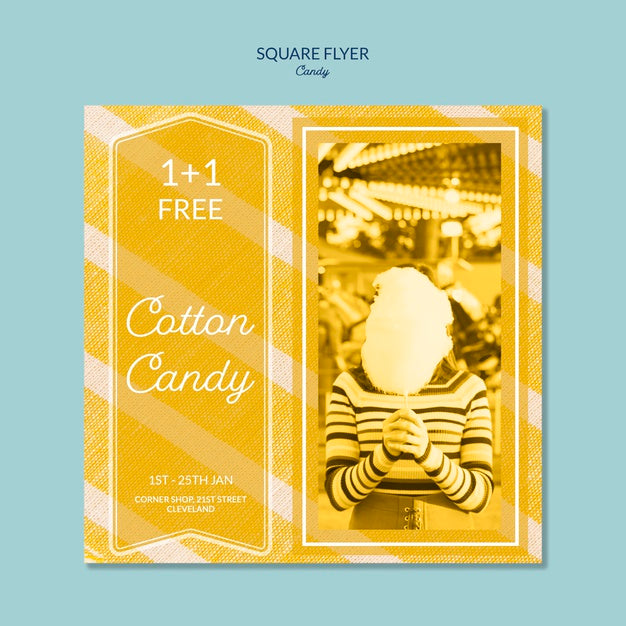 Cotton Candy Limited Offer Square Flyer Psd