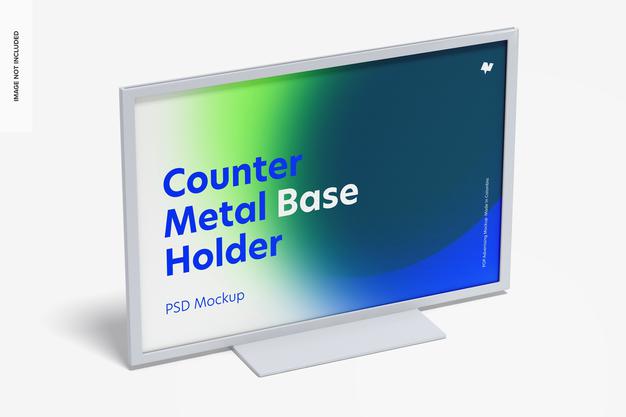 Counter Top Metal Base Holder Mockup, Psd
