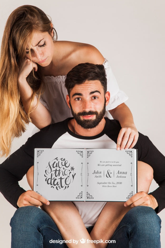 Couple Holding Open Book Psd