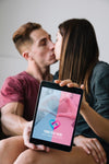 Couple Holding Tablet Mockup For Valentine Psd