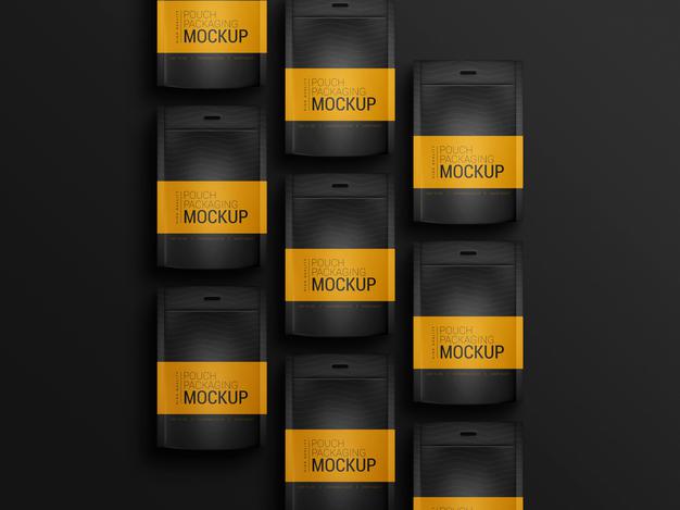 Couple Of Pouch Packaging Mockup Psd