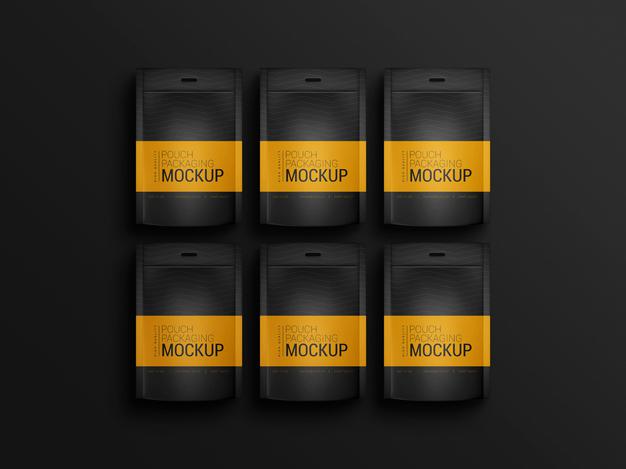 Couple Of Pouch Packaging Mockup Psd