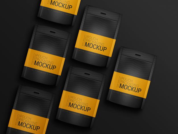 Couple Of Pouch Packaging Mockup Psd