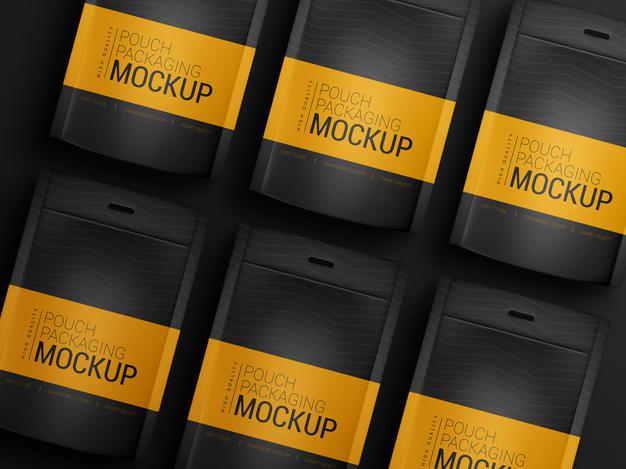 Couple Of Pouch Packaging Mockup Psd