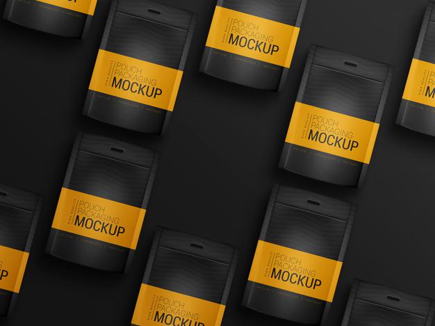 Couple Of Pouch Packaging Mockup Psd