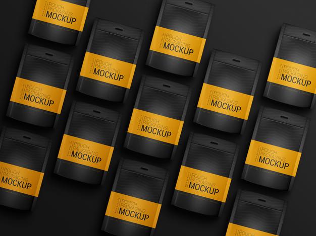 Couple Of Pouch Packaging Mockup Psd
