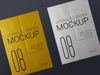 Couple Of Realistic Wrinkled Poster Template Mockup. Glued Paper Wet Wrinkled Posters Mockup Psd