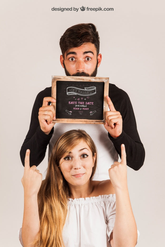 Couple Showing Slate Psd