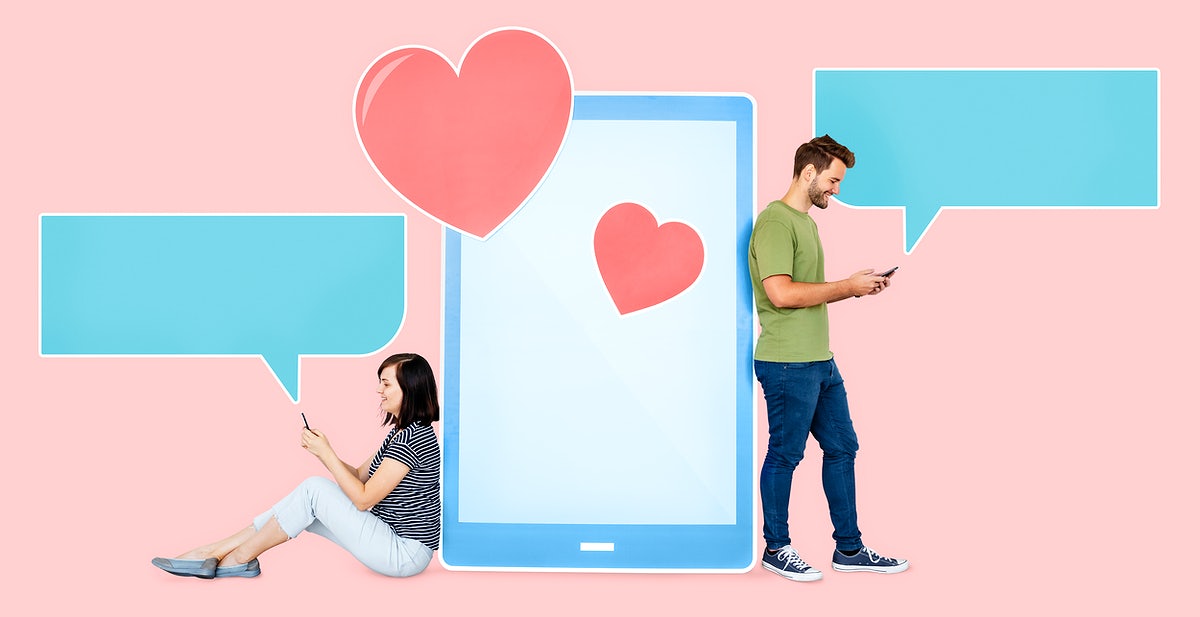 Couple Texting Loving Messages To Each Other