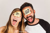 Couple With Post Its On Face Psd