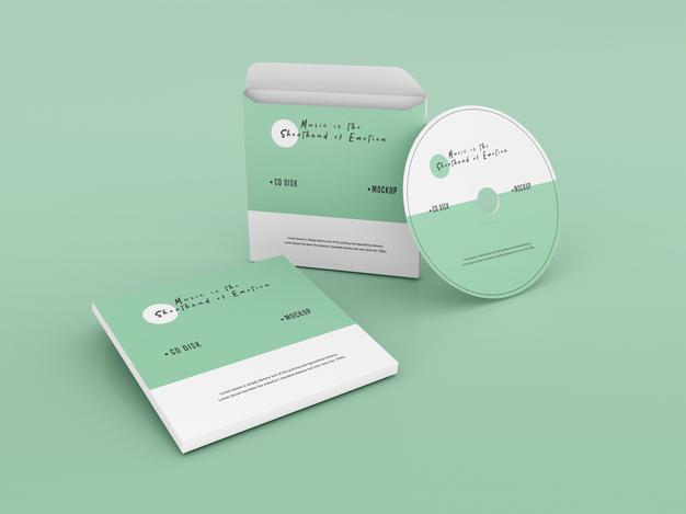 Cover And Compact Disc Mockup Psd