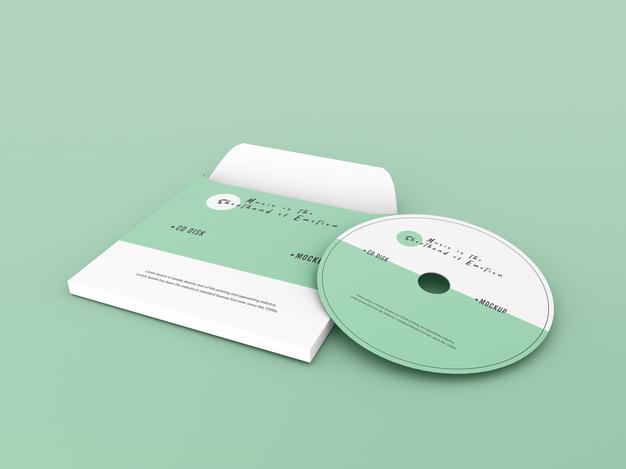 Cover And Compact Disc Mockup Psd