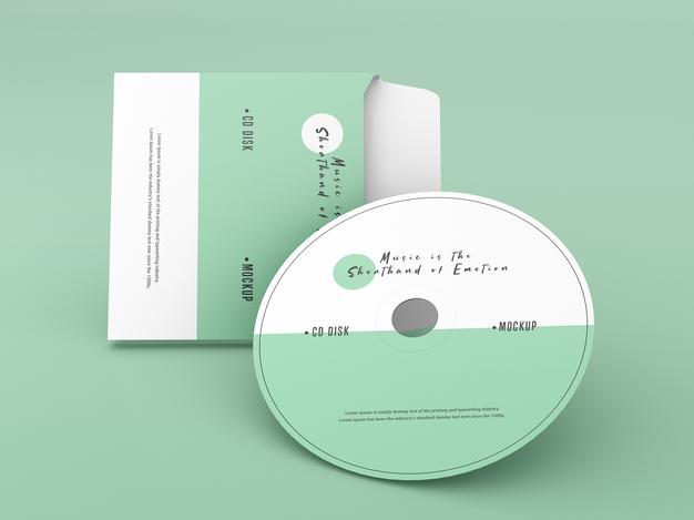 Cover And Compact Disc Mockup Psd