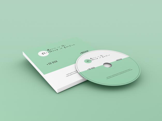 Cover And Compact Disc Mockup Psd