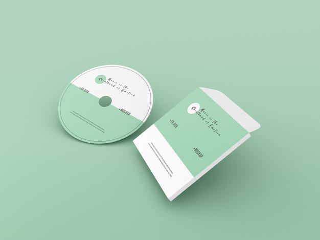 Cover And Compact Disc Mockup Psd
