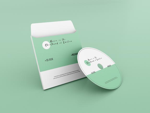 Cover And Compact Disc Mockup Psd