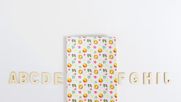 Cover Mockup With Alphabet Psd