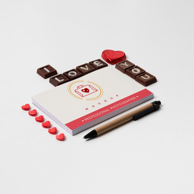 Cover Mockup With Valentine Concept Psd